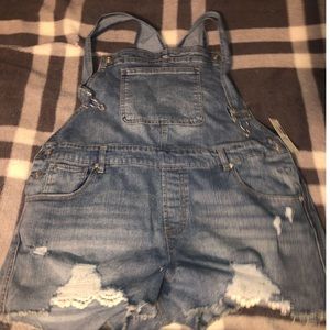 Plus size overall shorts